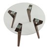 Lumisource Folia Round Dinette Table in Walnut Wood and Clear Glass DT-FOLIA RND WLCL